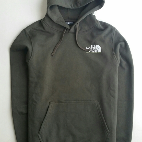 Men The North Face Hoodie Logo on Back Green - Picture 2 of 4